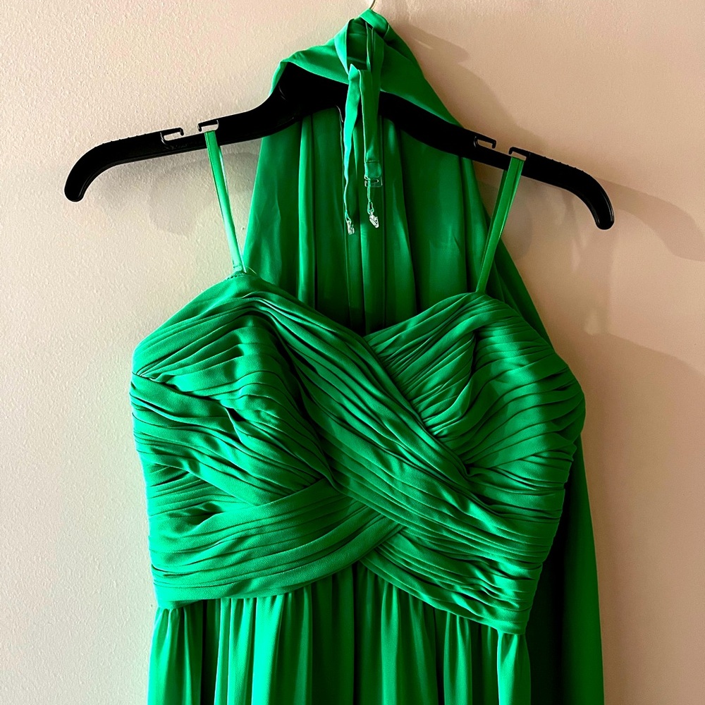 ‘RALPH LAUREN EVENING’ EVENING GOWN KELLY GREEN / SIZE 2.